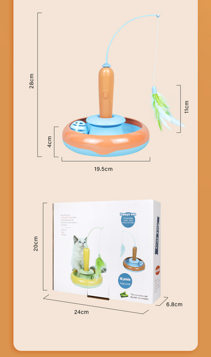 2 In 1 Pet Cat Toy With Feather For Self-play Cat