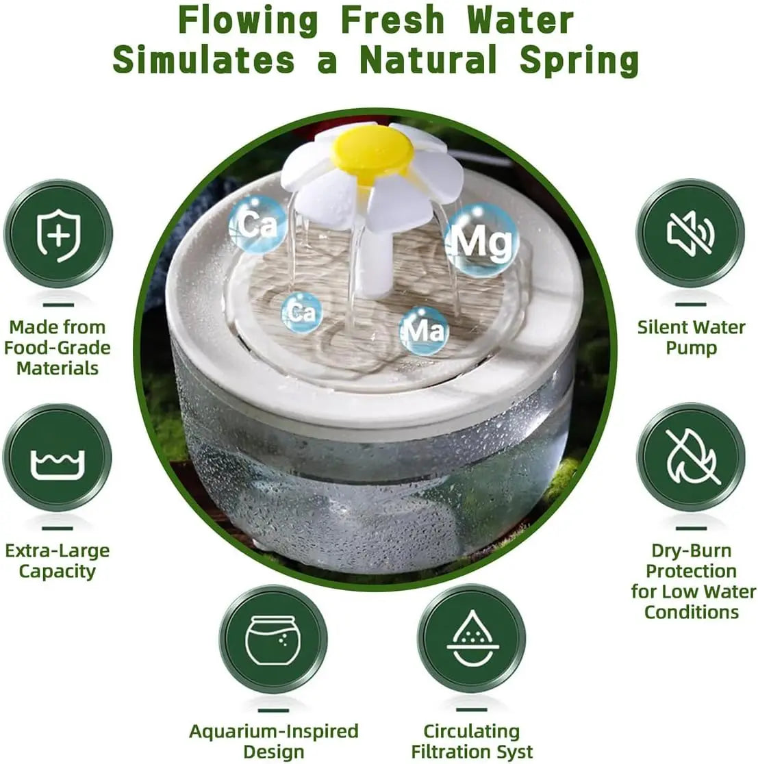 Flower pet water dispenser