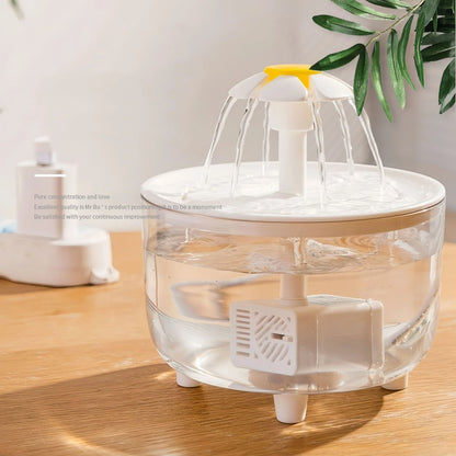 Flower pet water dispenser